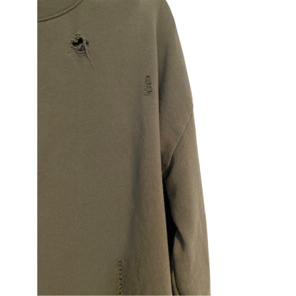 Z Supply Women Olive Green Distressed Lounge Set M Joggers + M Sweatshirt - Picture 6 of 15